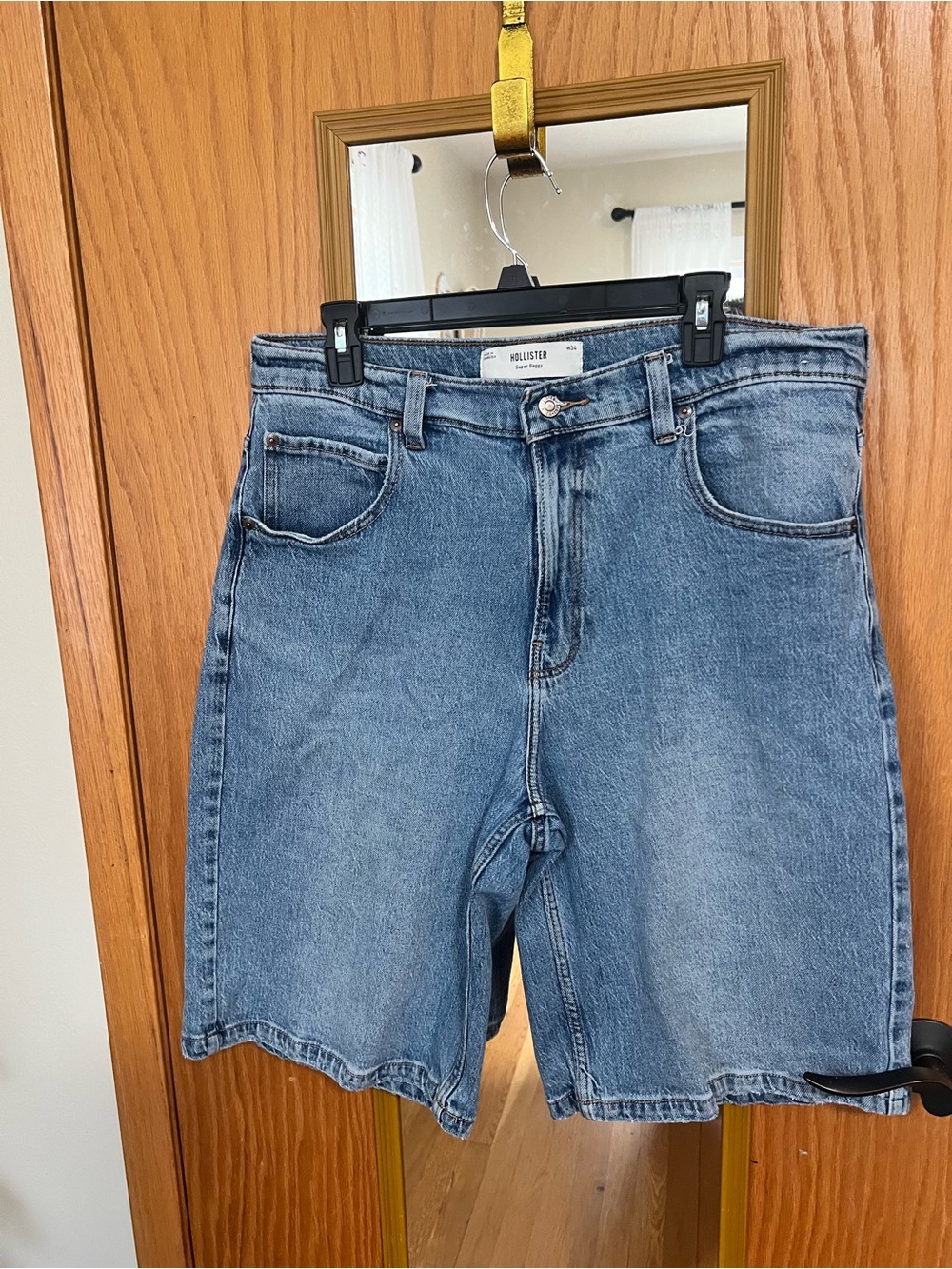 Hollister Men's Light Blue Denim Jean Shorts